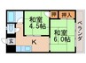 エクセル東金町 2Kの間取り