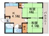 クリハラハイム 2Kの間取り