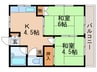 クリハラハイム 2Kの間取り
