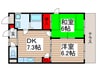 フォルス船橋３ 2DKの間取り