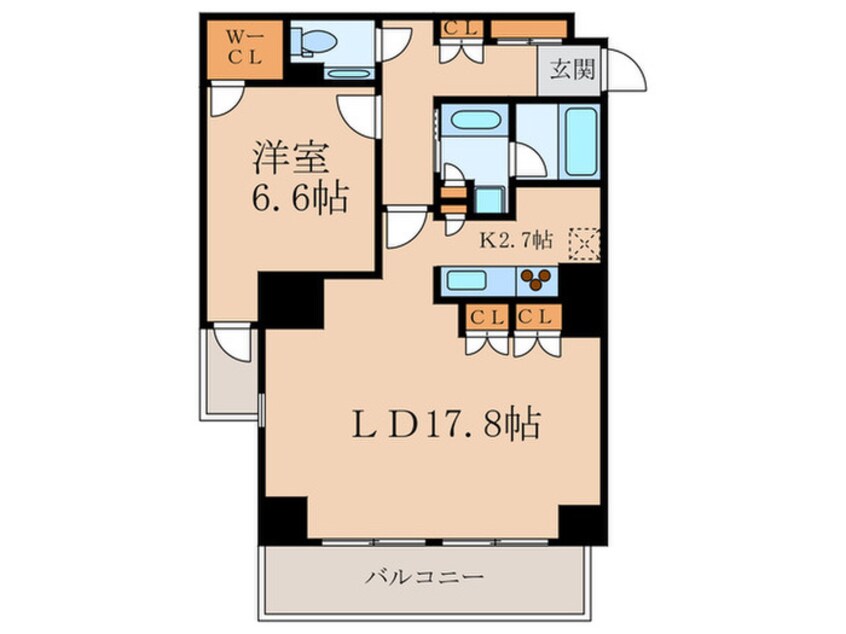 間取図 ｻﾝｸﾀｽ広尾常磐松ｳｴｽﾄｺ-ﾄ(402)