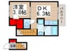 グリ－ンソレア－ド 1DKの間取り