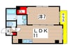 Lesfeuiｌｌe 1LDKの間取り