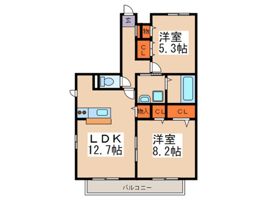 間取図 リヴェ－ル青葉台