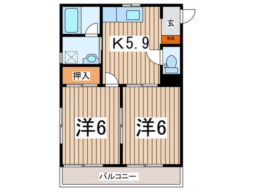 間取図 シャロ－ム八重咲