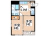 シャロ－ム八重咲 2Kの間取り
