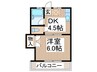 コ－ポレ－ションタケイ 1DKの間取り