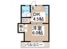 コ－ポレ－ションタケイ 1DKの間取り