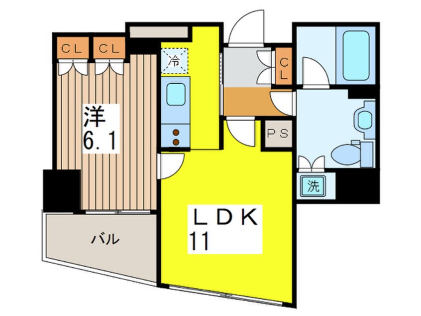 間取図 パ－クキュ－ブ八丁堀