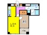 パ－クキュ－ブ八丁堀 1LDKの間取り