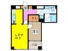 パ－クキュ－ブ八丁堀 1LDKの間取り