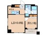 パ－クキュ－ブ八丁堀 1LDKの間取り