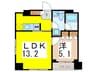 パ－クキュ－ブ八丁堀 1LDKの間取り