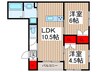 メゾンハル 2LDKの間取り