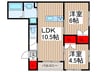 メゾンハル 2LDKの間取り