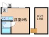 小倉ハイツ 1Rの間取り