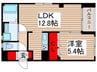 ラシーネ扇サクラ 1LDKの間取り