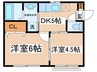 バーデン 2DKの間取り