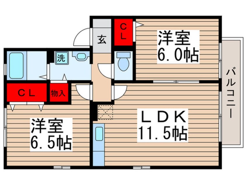 間取図 ドルフ・クレセント弐番館