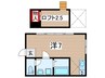 ポップハウス齋藤２ 1Rの間取り