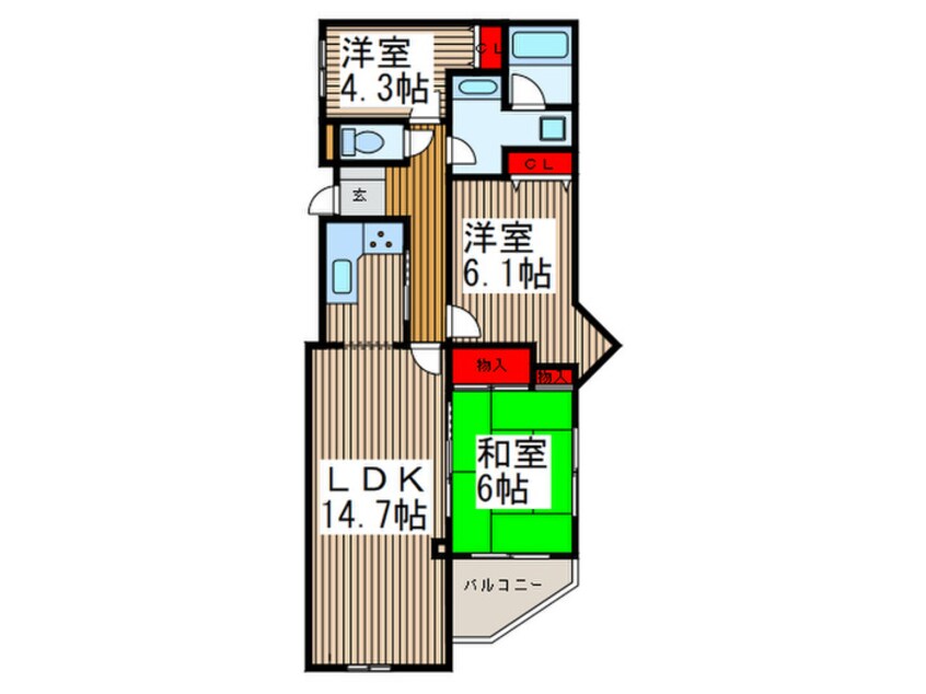 間取図 グレ－ス上木崎