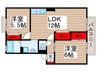 レインボ－ハイツⅡ番館 2LDKの間取り