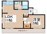 グレイスシティ 1LDKの間取り