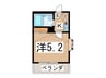 浦賀レジデンス 1Kの間取り