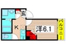 KLEIS青井 1Kの間取り