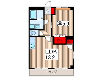 間取図 ウォ－タ－ミル参番館