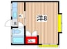 国立コーポ 1Kの間取り