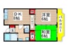 市川グリーンタウン原木 2DKの間取り