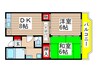 市川グリーンタウン原木 2DKの間取り