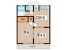 ハイツ山口 2DKの間取り