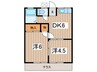 ハイツ山口 2DKの間取り