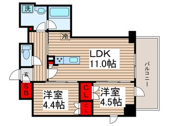 間取図 プラウドフラット清澄通り