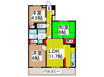 間取図 ｺｽﾓ与野ﾁｪﾛｰﾄﾞ