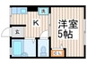 ヴェルウッド 1Kの間取り