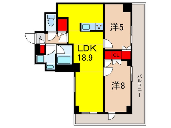 間取り図 ジャコワ日本橋中洲