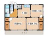 滝川荘Ｂ 3Kの間取り