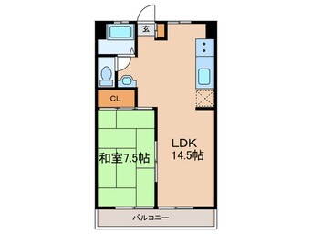 間取図 調布たま川台住宅(412)