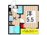 メルディア綾瀬 1Kの間取り