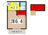 パ－クフレンド蓮見 1Kの間取り