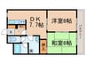 サニーハイツ 2DKの間取り
