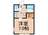 シャルマン 1Kの間取り