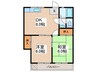 ｴｽﾎﾟﾜｰﾙＡ 2DKの間取り