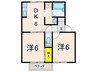 マリーノエル三崎 2DKの間取り