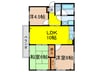 フラット三輪 3LDKの間取り
