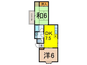 間取図 フラット三輪