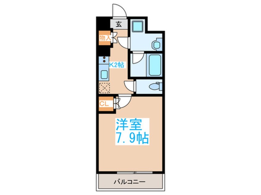 間取図 ﾌﾟﾚｰﾙﾄﾞｩｰｸ千歳烏山(203)